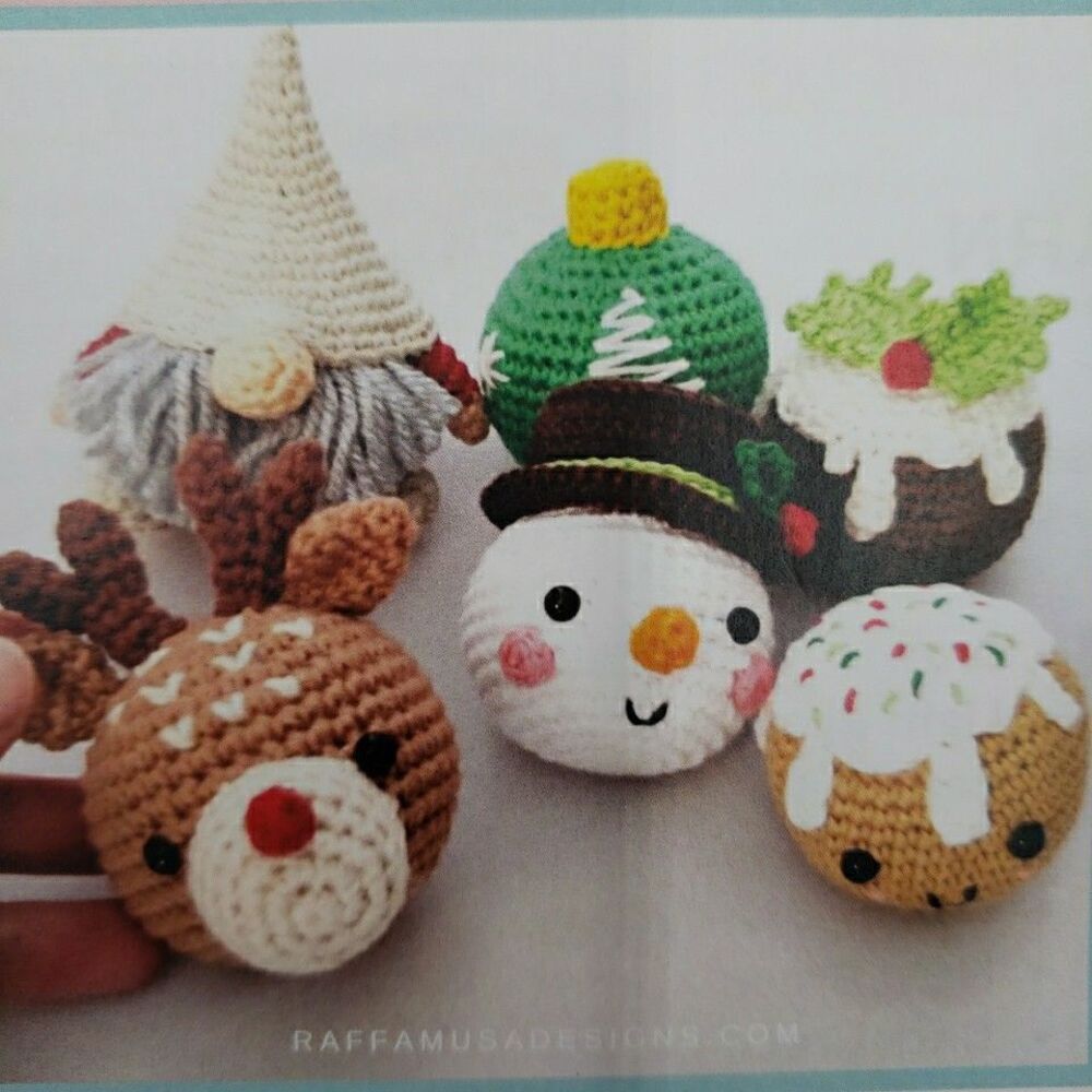 Christmas Crochet Kit Stocking Stuffers Yarn Baubles Gnome Reindeer Ornament SEE